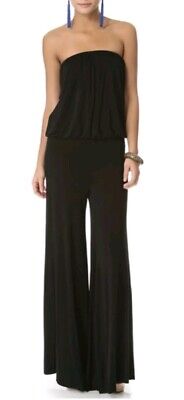 NWT Young Fabulous & Broke Sydney Jumpsuit (L) Black Strapless Wide Leg Tall