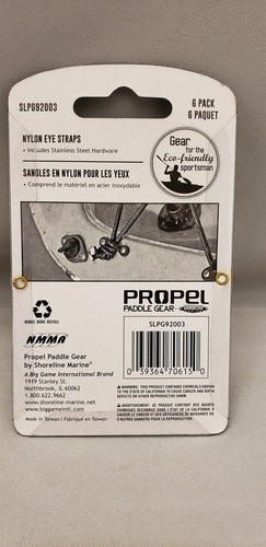 Shoreline Marine Propel Paddle Gear Kayak Nylon Eye Straps 6-Pack w/Hardware