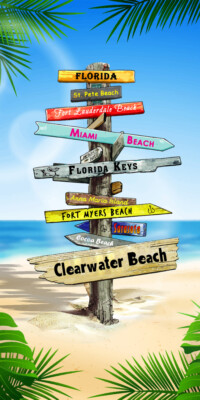 Florida Signs Southern Beach Towel 30''x60''