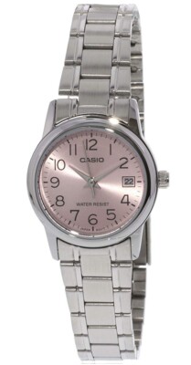 Casio LTP-V002D-4B Women's Standard Stainless Steel Pink Dial Analog Watch