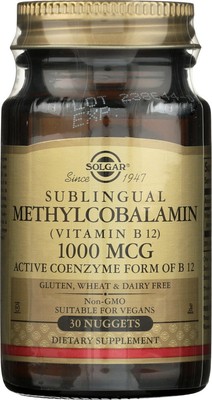 Solgar Methylcobalamin Vitamin B12 1000mcg 30 Nuggets