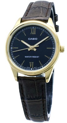 Casio LTP-V005GL-1B2 Women's Standard Gold Tone Leather Band Analog Dress Watch