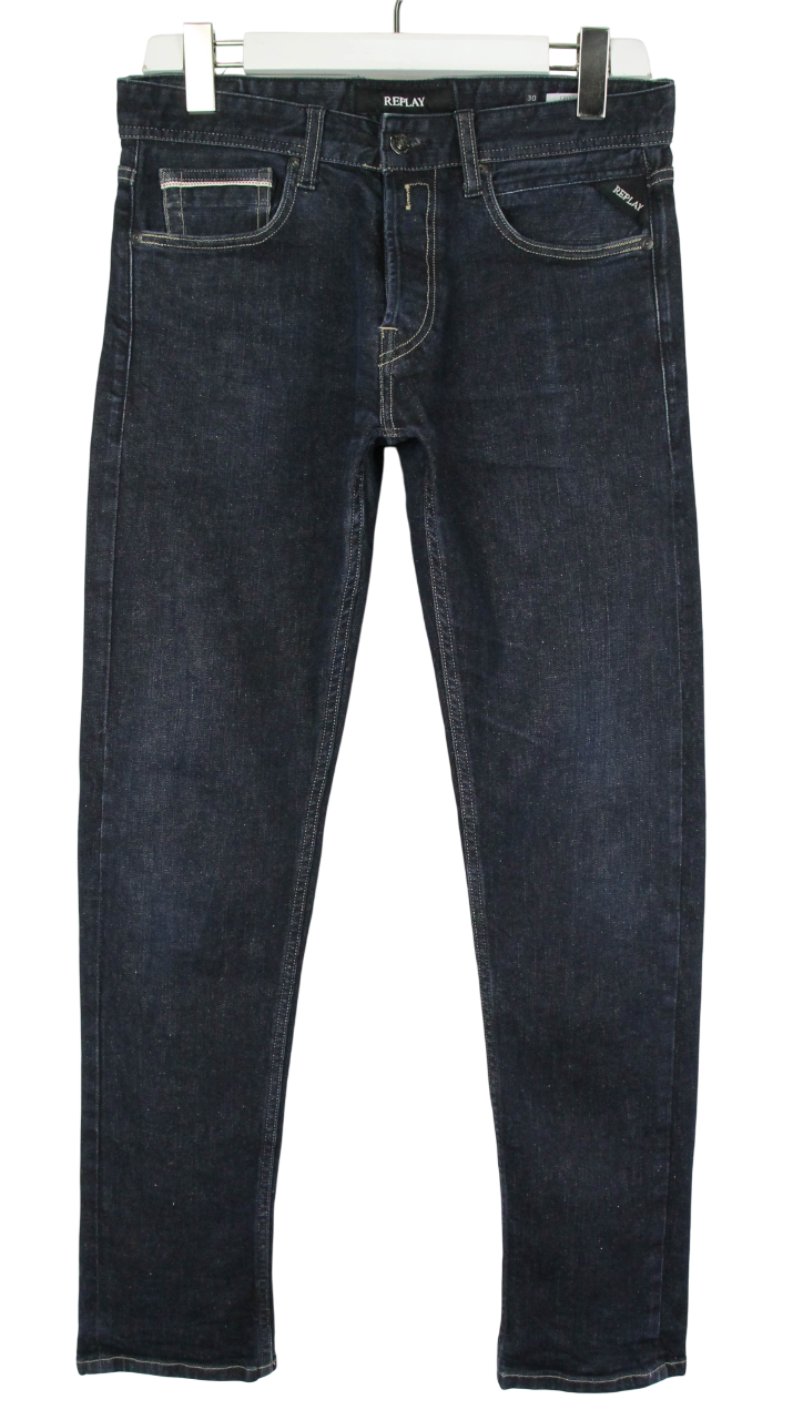 REPLAY GROVER ストレートデニム W30/L32 REPLAY Grover Men Jeans W30/L32 Straight Fit Cotton Stretch