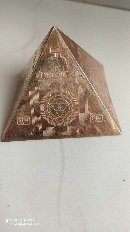 vastu copper Pyramid Yantra 3 X 3 inch