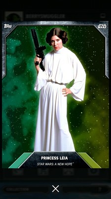 Princess Leia 2016 Star Wars Card Trader S3 Green Gradient 1003 Digital SWCT