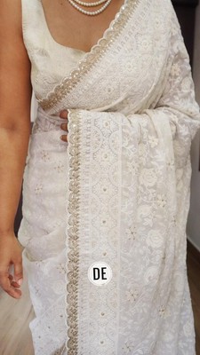 Chikankari With Sabhya Sachi Border Saree For Wedding & Partywear Sari