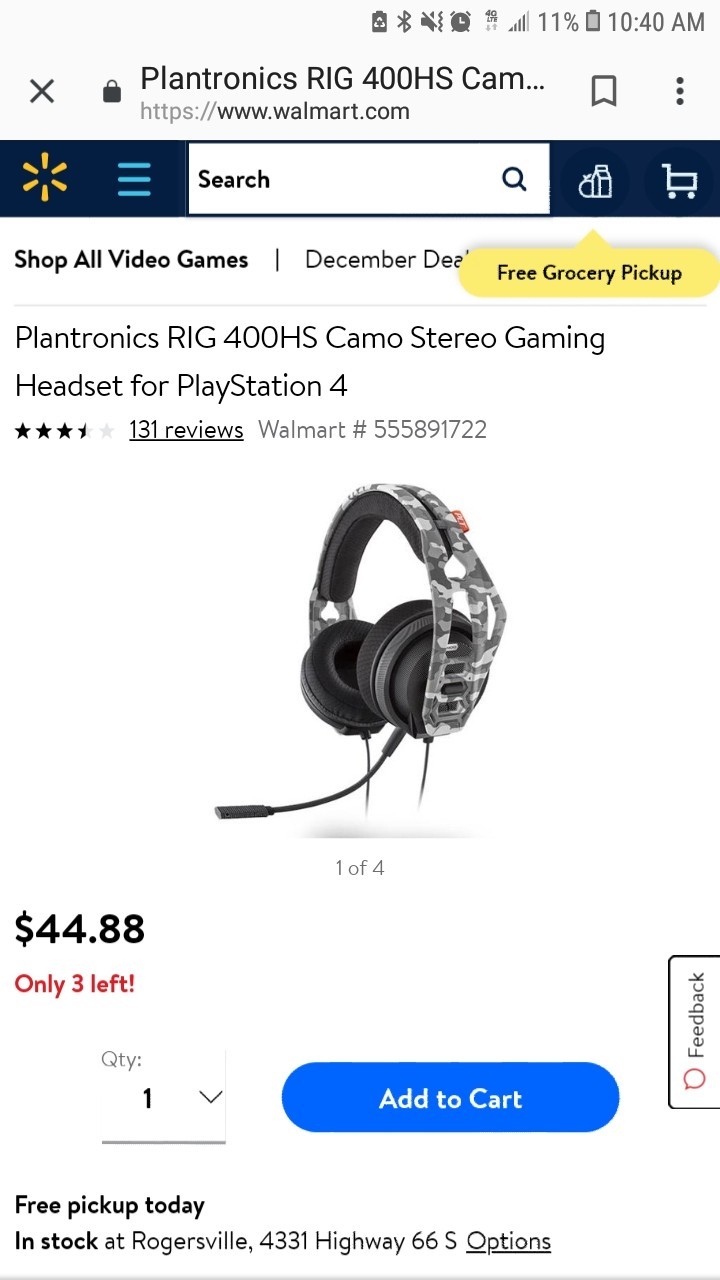 PLANTRONICS PS4 Headset - Rig 400HX Camo-New in Box Free ship Playstation 4