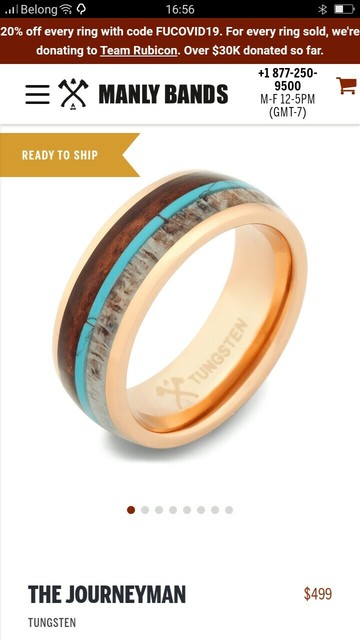 Unique Wedding Band Manly Bands Tungsten Ring with Rose 