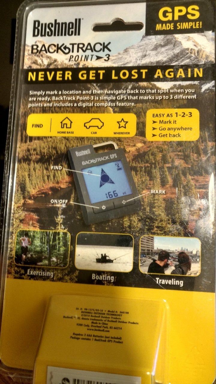 NEW Pkg Bushnell Backtrack Point-3 Handheld GPS Digital Compass Feature #360100