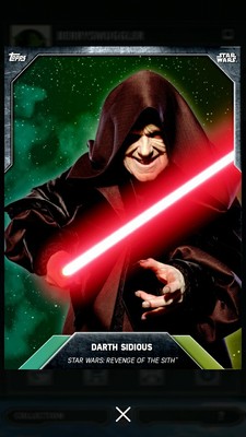Darth Sidious 2016 Star Wars Card Trader S3 Green Gradient 1013 Digital SWCT