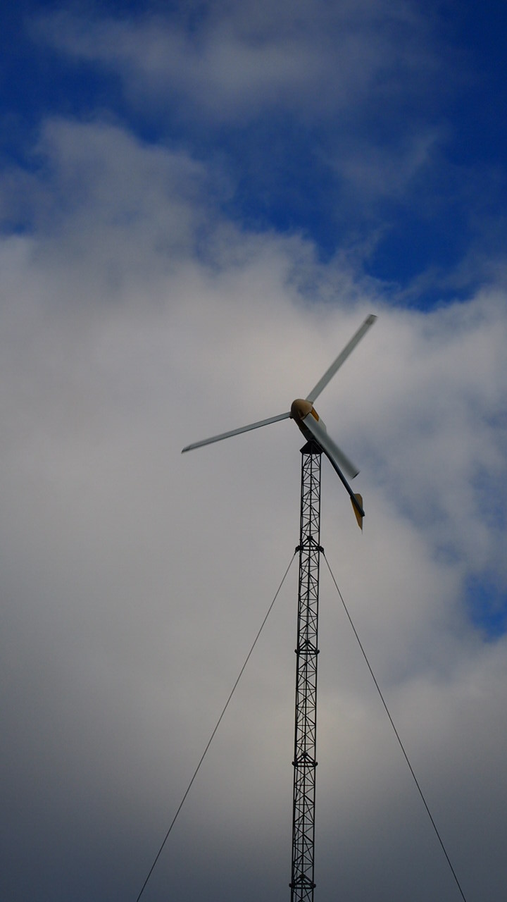 Six Bergey Excel-S wind turbines with Power Sink II inverters, 120 ft. towers