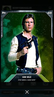 Han Solo 2016 Star Wars Card Trader S3 Green Gradient 1030 Digital SWCT