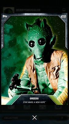 Greedo 2016 Star Wars Card Trader S3 Green Gradient 1029 Digital SWCT
