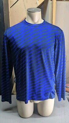 Adidas Climalite Long Sleeve Shirt Mens Large Blue Soccer Training Gym Zig Zag 