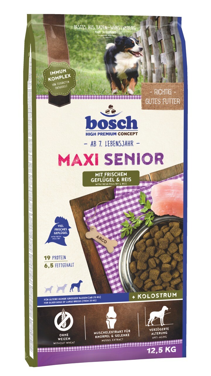 bosch Maxi Senior Geflügel & Reis 12,5kg Hundetrockenfutter