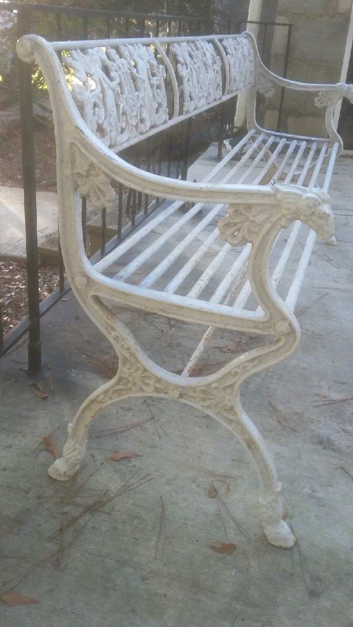 Neoclassical CAST IRON GARDEN BENCH KARL FRIEDRICH SCHINKEL 69 x 31 x 19