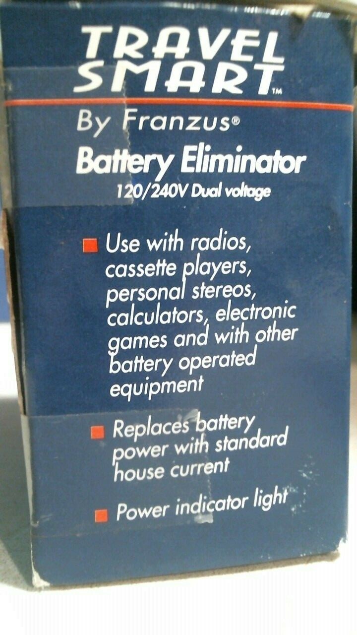 Franzus Travel Smart Battery Eliminator 120/240 Dual Voltage FREE SHIPPING