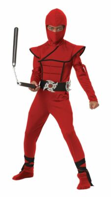 Red Stealth Ninja Halloween Costume Child 10 - 12  Large 