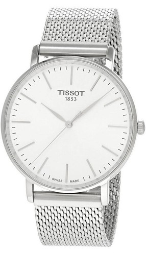 Pre-owned Tissot Every Time White Dial Round Men's Watch T143.410.11.011.00