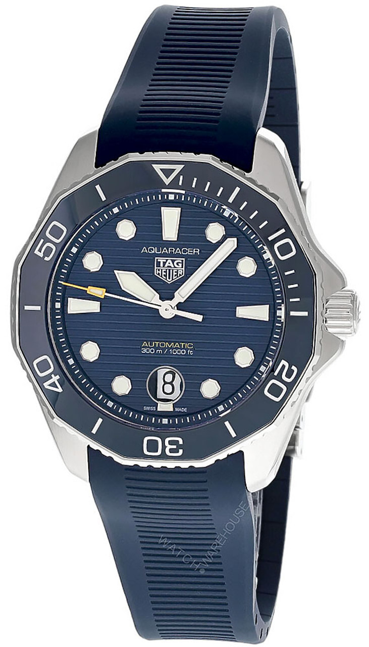 Pre-owned Tag Heuer Aquaracer Professional Auto 43mm Rubber Men's Watch Wbp201b.ft6198