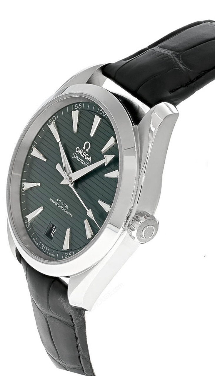 Pre-owned Omega Seamaster Aqua Terra 41mm Green Dial Lthr Men's Watch 220.13.41.21.10.001