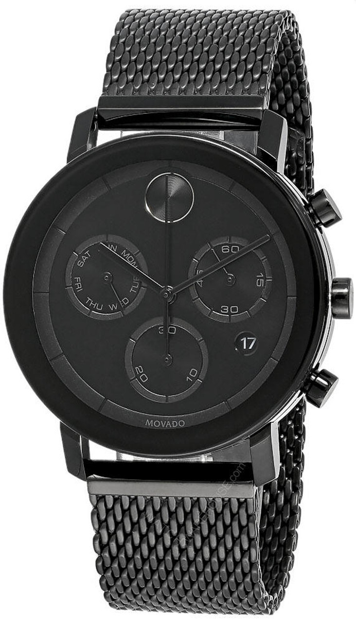Pre-owned Movado Bold Evolution 42mm Black Ionic Plated Ss Men's Watch 3600760