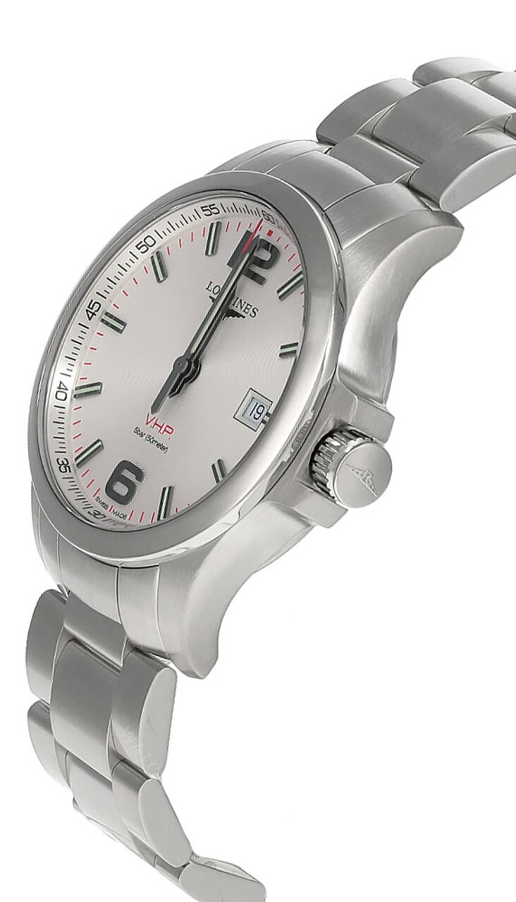 Pre-owned Longines Conquest V.h.p 43mm Silver Dial Ss Men's Watch L3.726.4.76.6