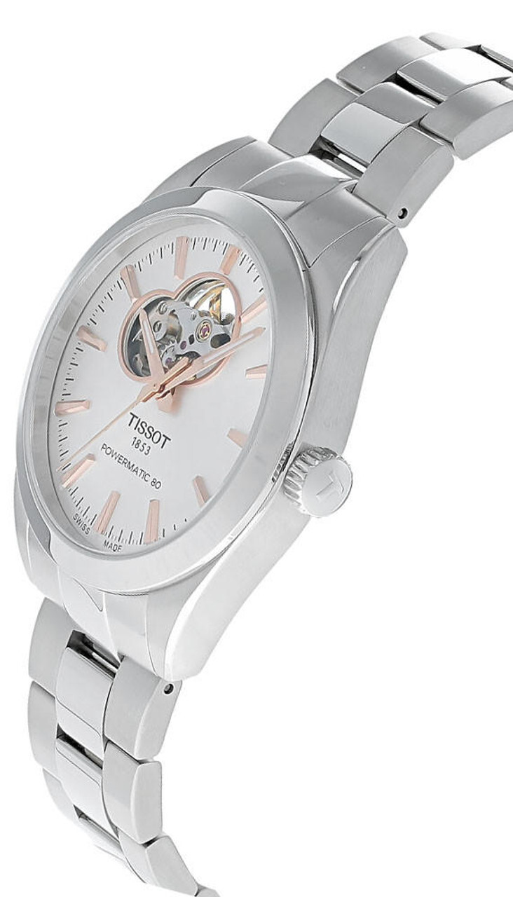 Pre-owned Tissot Gentleman Open Heart Silver Dial Men's Watch T127.407.11.031.01