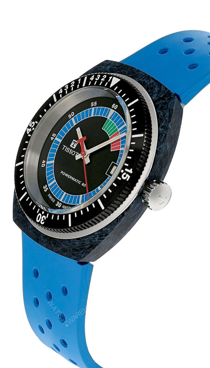 TISSOT Sideral S Powermatic 80 41MM Blue Rubber Men's Watch TISSOT Sideral S Powermatic 80 41MM Blue Rubber Men's Watch