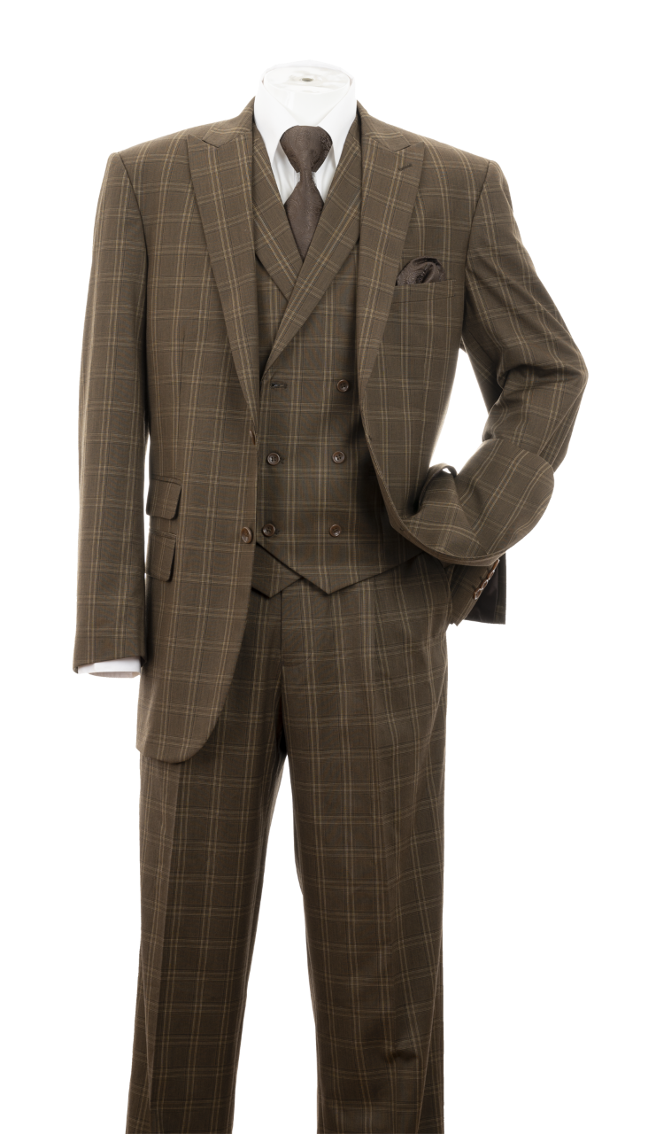 Men's 3 Piece Luxurious Suit With Vest Pants Two Button Two Side Vents Moden Fit