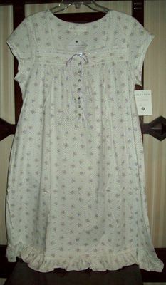 NWT EILEEN WEST 100% PIMA COTTON JERSEY KNIT S/SLV GOWN LILAC FLORAL 5014512