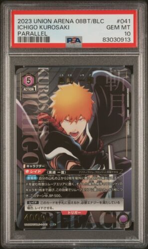 UNION ARENA BLEACH PSA 10 ICHIGO KUROSAKI SR PARALLEL UA08BT UNION ARENA BLEACH PSA 10 ICHIGO KUROSAKI SR PARALLEL UA08BT