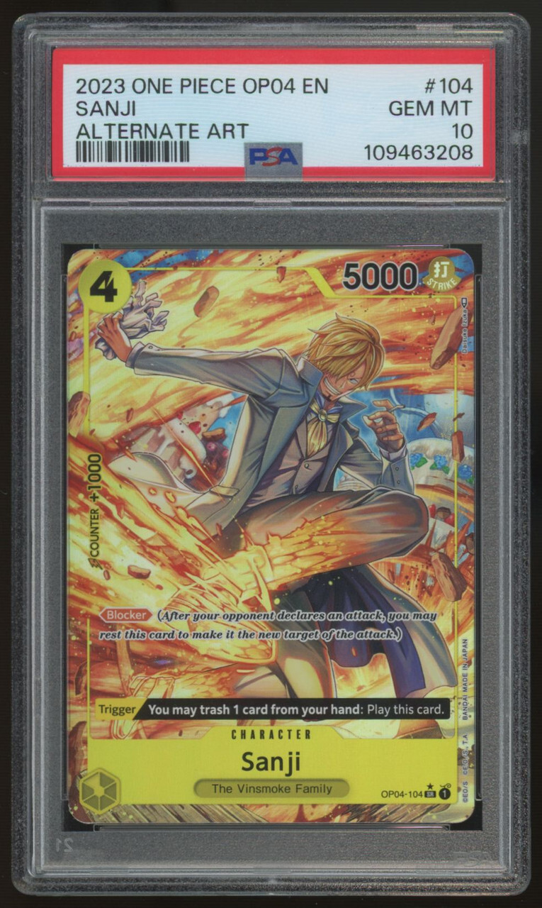 2023 One Piece Sanji OP04 Alt Art #104 PSA 10 | eBay