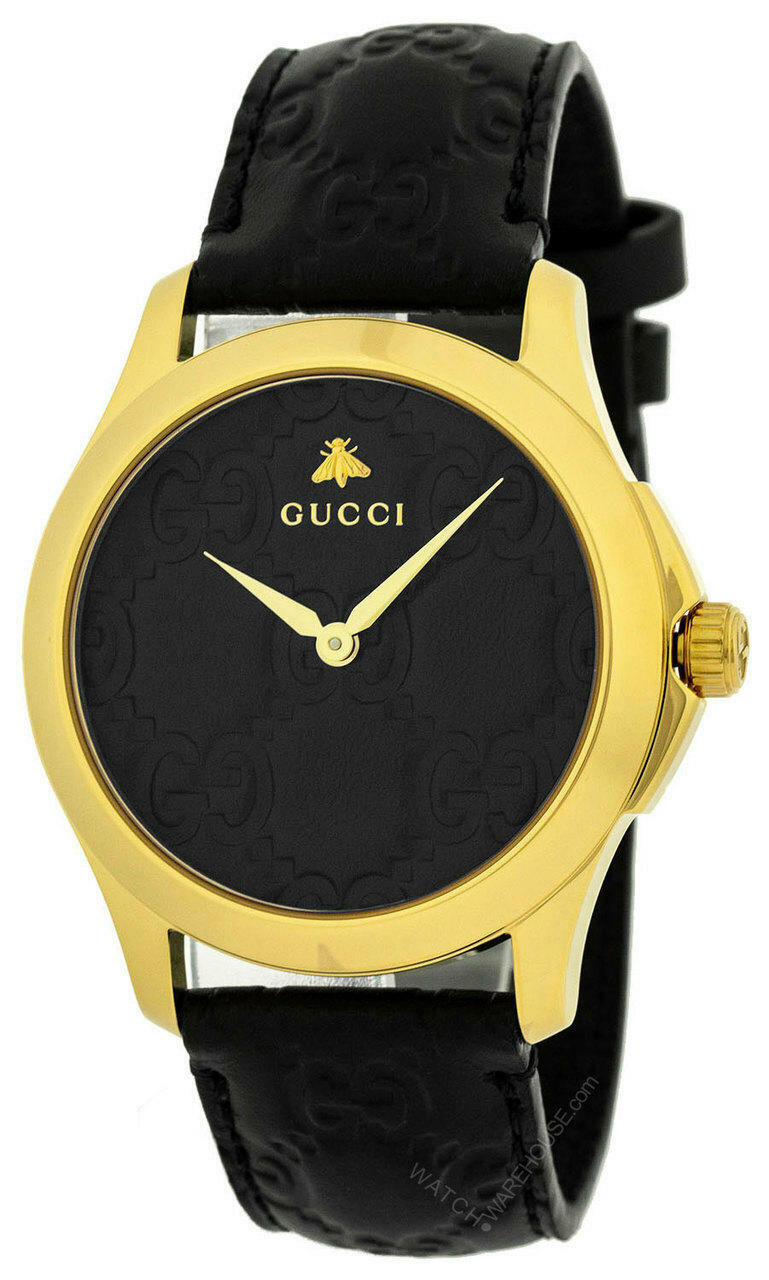 GUCCI G-TIMELESS 38MM BLACK GG DIAL QUARTZ SS UNISEX WATCH GUCCI G-TIMELESS 38MM BLACK GG DIAL QUARTZ SS UNISEX WATCH