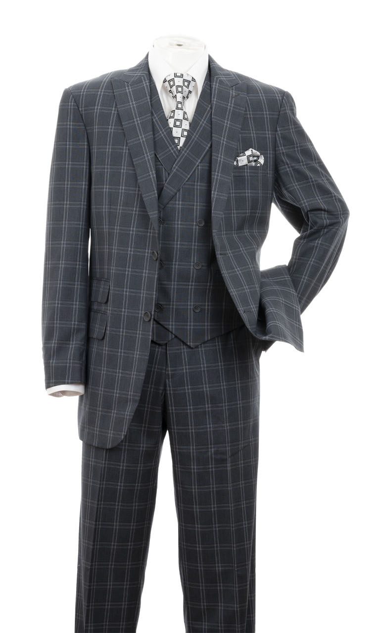 Men's 3 Piece Luxurious Suit With Vest Pants Two Button Two Side Vents Moden Fit