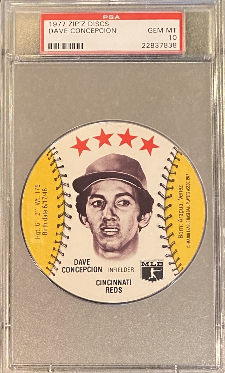Secret Collection～RED～ 1977 Zip'Z Disc Dave Concepcion Cincinnati Reds PSA 10 Gem