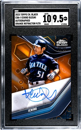 2023 Topps Chrome Black Orange #CBA-I Ichiro SGC 9.5 MINT+