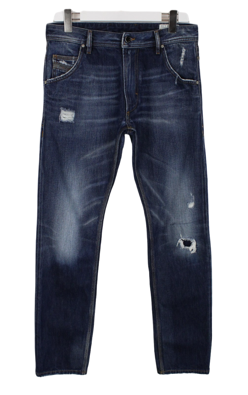 DIESEL Krooley 008YM Jeans Men's W30/L34 Slim Ripped DIESEL Krooley 008YM Jeans Men's W30/L34 Slim Ripped