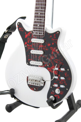 Miniature Guitar Brian May QUEEN White & Strap