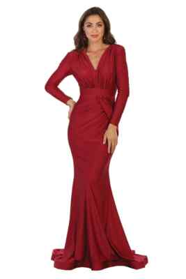 Womens Dresses For Mother Of The Bride Dress Long V-Neck Mermaid Plus Size