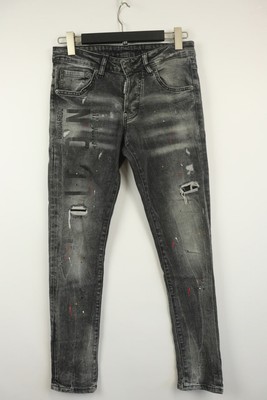 DSQUARED 2 Gray Wash Denim Regular Skinny Distressed Jeans Size 42