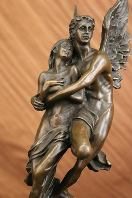 Lovers Angels Cupid Psyche Eros Aphrodite Venus Bronze Statue Sculpture Decor