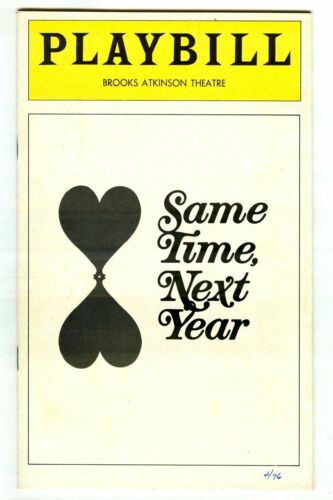 Vintage 1976 SAME TIME NEXT YEAR at Brooks Atkinson Theatre Broadway Playbill!