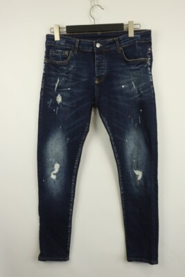 DSQUARED 2 Blue Wash Denim Skinny Fit Distressed Jeans Size 46