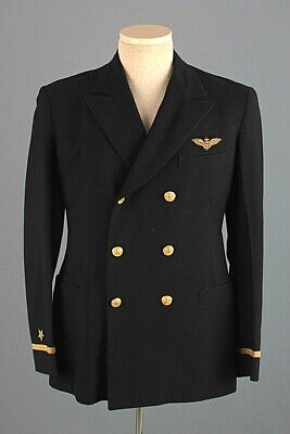 Real Vintage Search Engine Vtg Men's 1940s WW2 US Navy Pilot's Named Black Uniform Jacket Small 40s Vtg USN $149.99 AT vintagedancer.com
