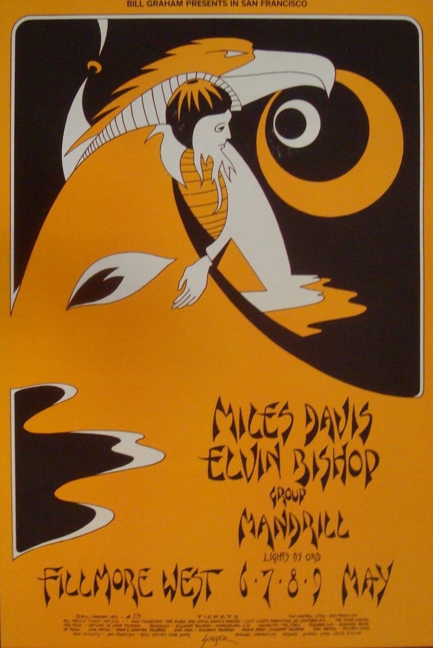 MILES DAVIS ポスターヴィンテージ MILES DAVIS BG 279 FILLMORE concert poster 1971 DAVID SINGER