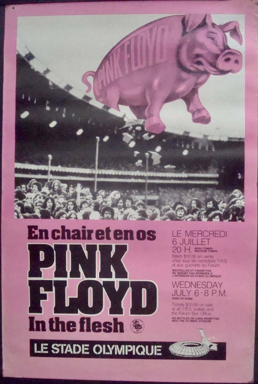 PINK FLOYD 1977 MONTREAL CANADA concert poster VERY RARE AOR