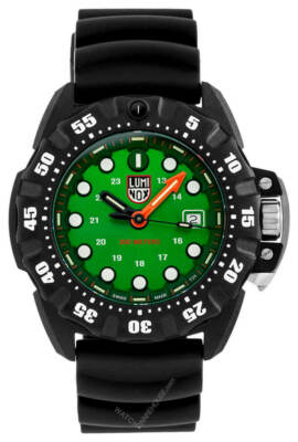 Pre-owned Luminox Scott Cassell Deep Dive 45mm Green Dial Men's Watch Xs.1567