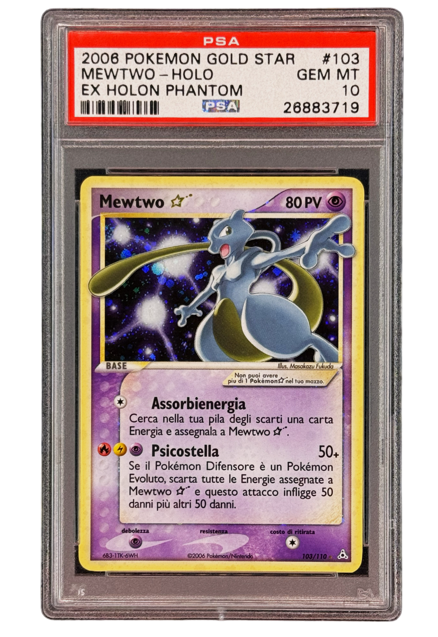 MEWTWO GOLDSTAR - GOLD STAR PSA 10 ITALIANO - EX FANTASMI DI