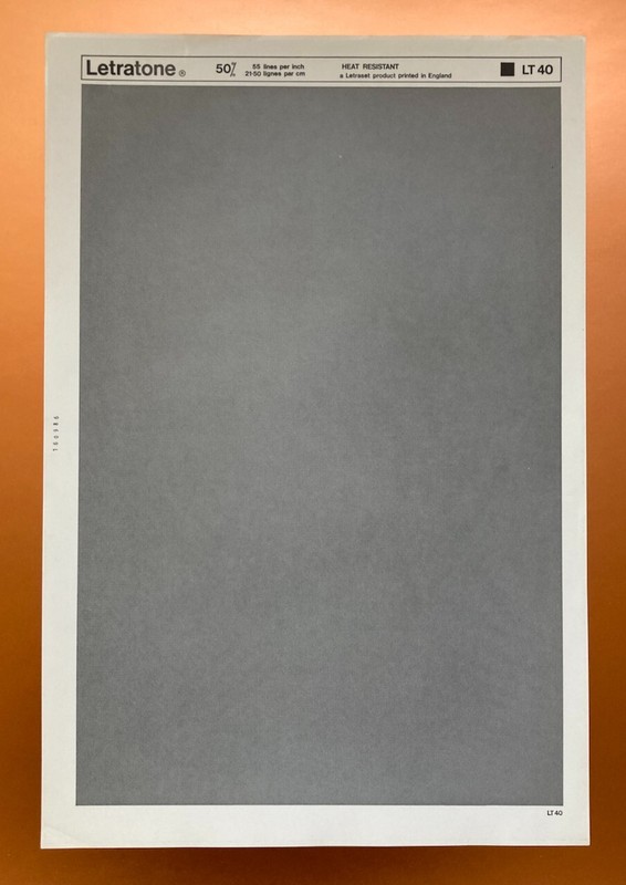 Letraset Letratone Lt 40  50%  55 Lines/Inch  Transfer Abreibebuchstaben Neu